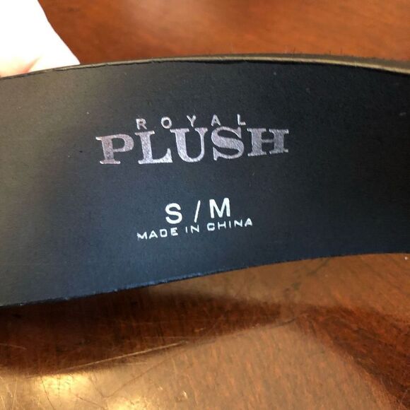 ROYAL PLUSH - L Sz M 31-34 Cowhair & Leather w/Pewter Rhinestones Fleur-de-lis - Picture 2 of 9